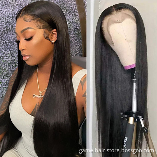 wholesale wigs 100% human hair vendors.bone straight brazilian hair closure lace front mink long human hair frontal wig